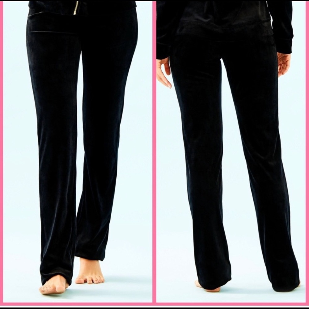 Lilly Pulitzer Jordynne Velour Pants - size Small 🖤🖤  color: Onyx